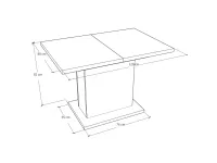 Dobozos Asztal 120x80+40 méretrajz 1